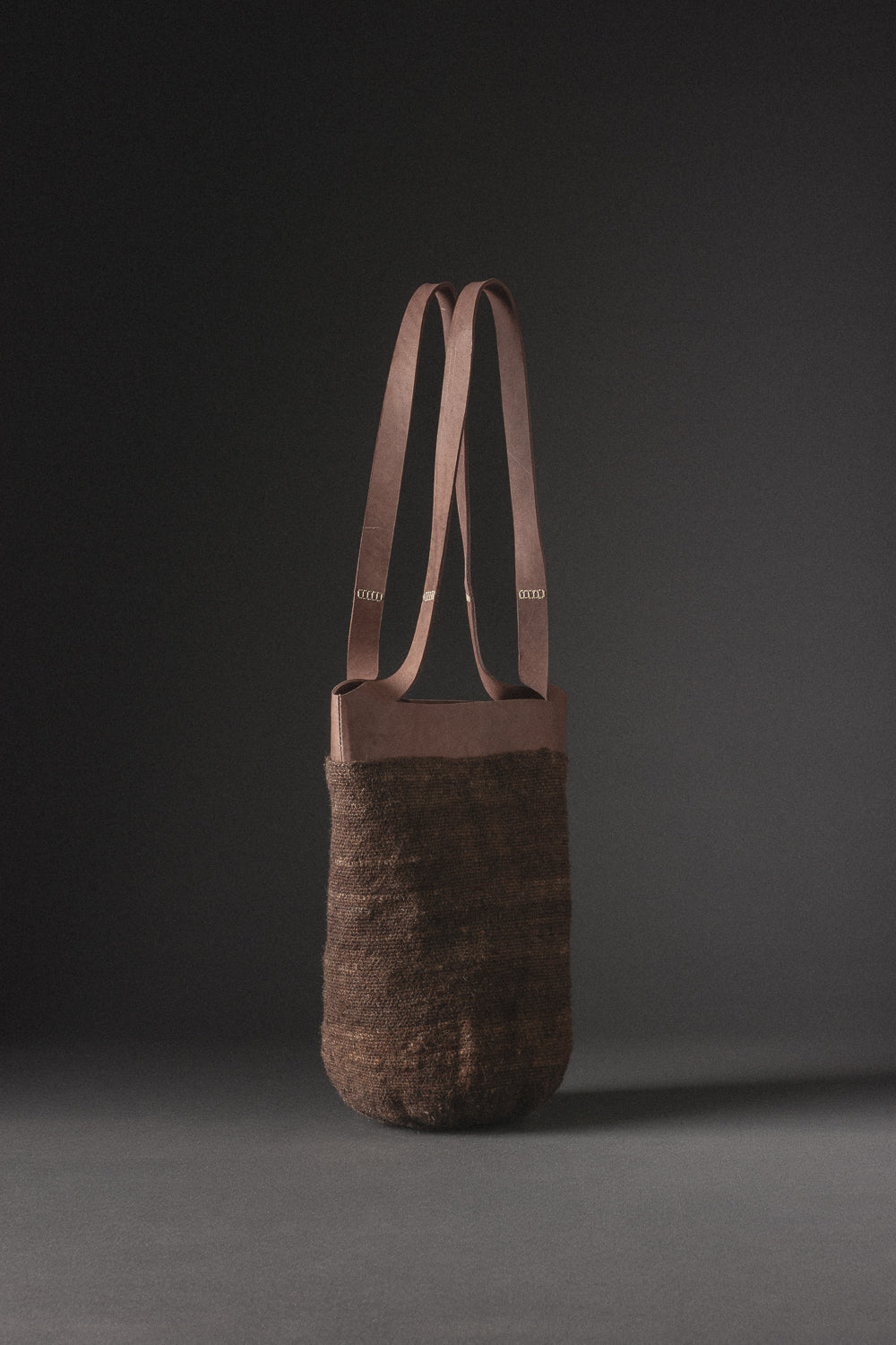 Aluna tote - Bolso de cuero y tejido arhuaco