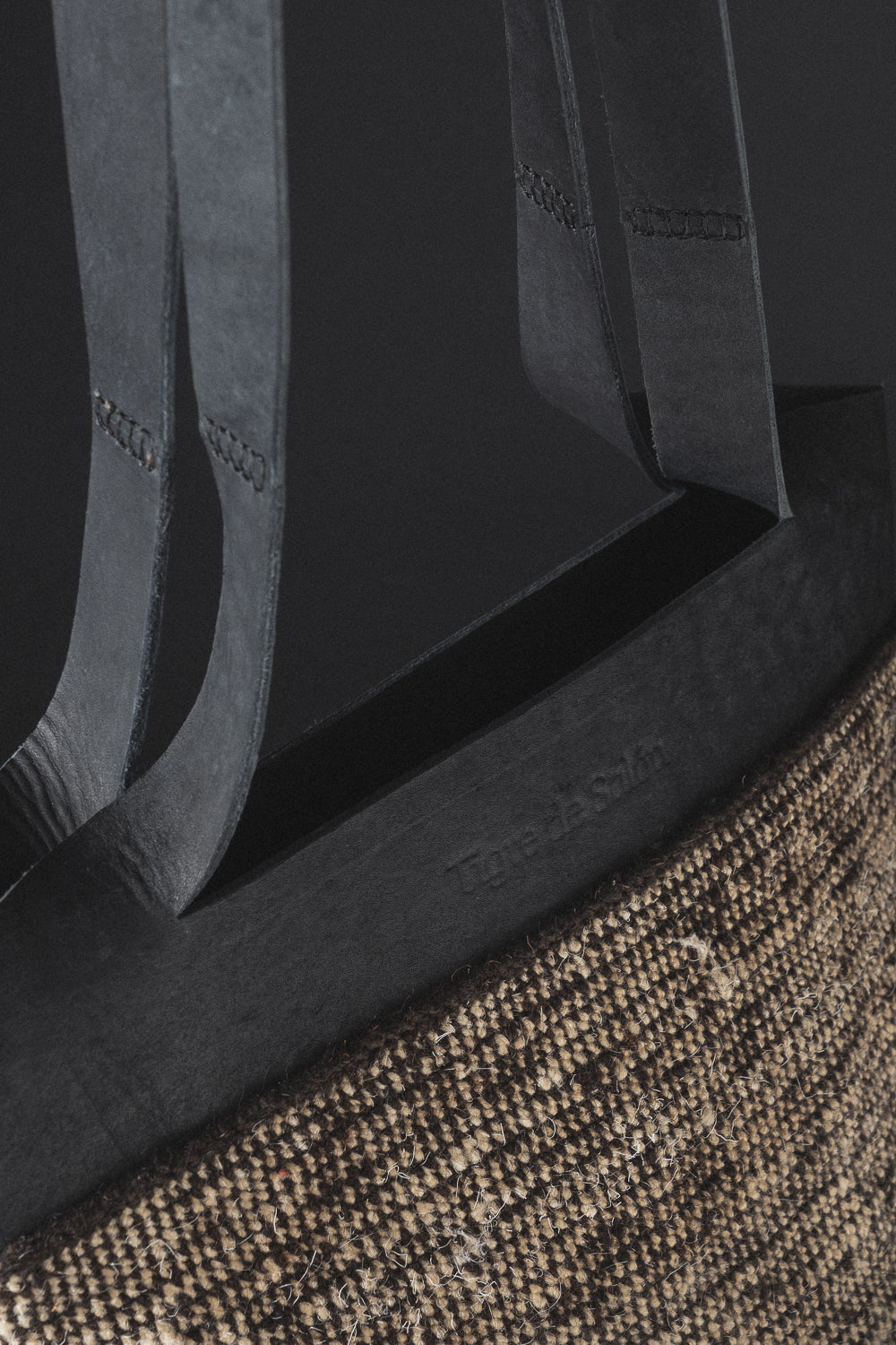 Aluna tote - Bolso de cuero y tejido arhuaco